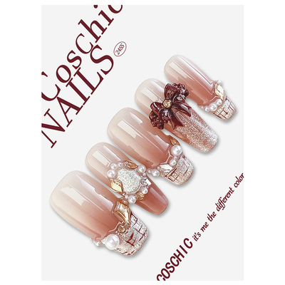 B401152 香韵华彩丨施华洛钻纯手工定制穿戴甲高级手绘