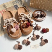 上装 DIY装 饰木纹流苏花球鞋 鞋 秋冬MIU系鞋 穆勒鞋 挂新款 扣德训鞋 饰