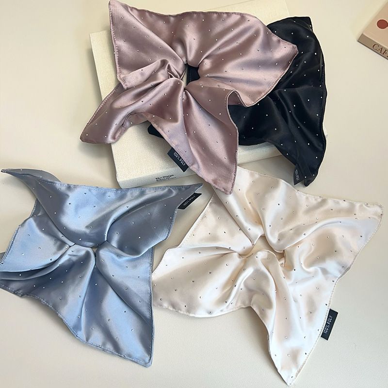 韩系满天星缎面方巾大肠发圈纯色气质高级感发饰头绳ins发绳头饰