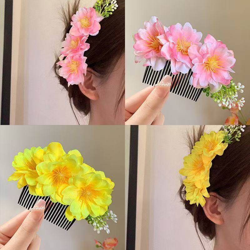 花氛香欲~黄色樱花花朵花枝发梳新中式盘发插梳头饰氛围拍照饰品,饰品/流行首饰/时尚饰品新,发饰,淘宝优惠券,粉丝福利购,淘宝优惠卷