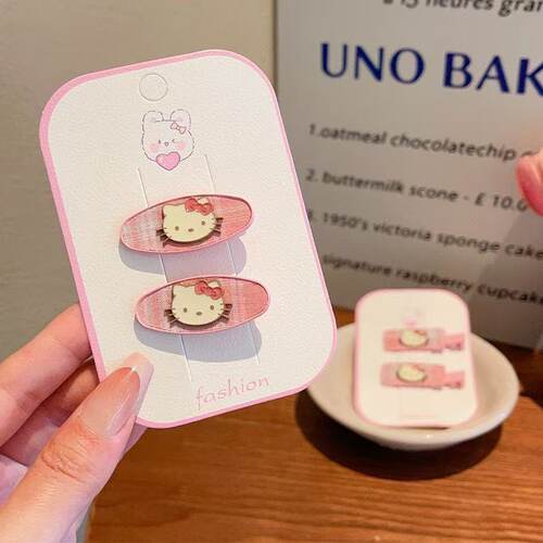 甜美新款可爱卡通风kt猫发夹女后脑勺盘发抓夹高颜值趣味发卡头饰