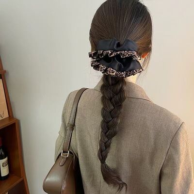法式复古豹纹蛇年发圈女低马尾头绳韩式高级感ins风丸子头发绳