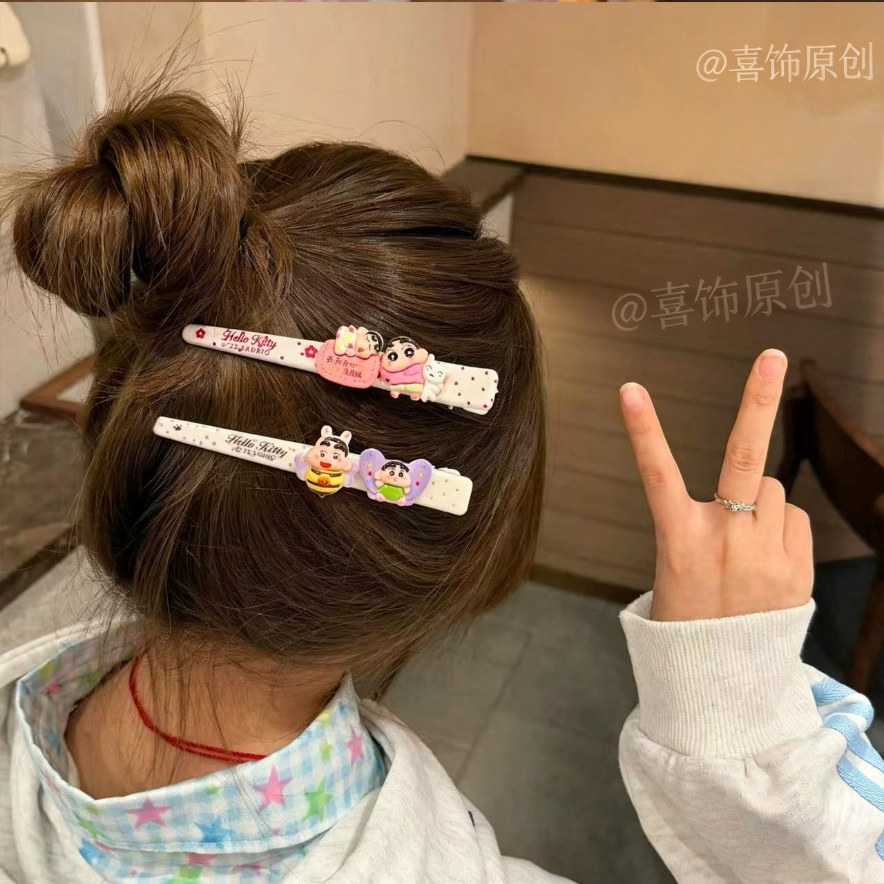蜡笔小新大号无痕刘海发夹图片