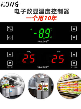 商超便利店饮料柜厨房柜冷藏冷冻单双温用电子数显智能温度控制器