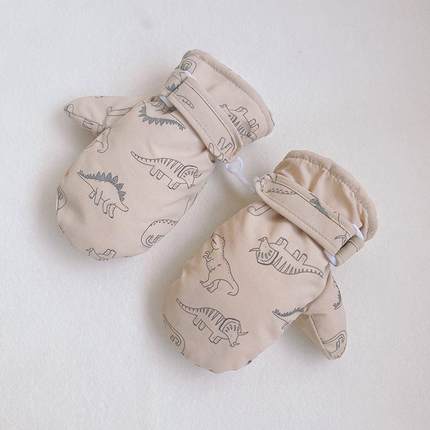 男女宝宝滑雪手套婴儿保暖手套防水冬天儿童连指手套冬季
