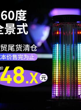 RGB声控音乐拾音灯LED节奏频谱气氛灯卡拉ok车载桌面4D全景360°