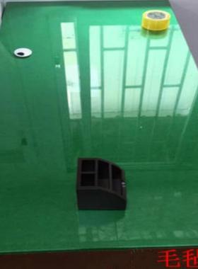 会议室办公桌绿色垫玻璃板桌布背景布毛毡条纹绿毯垫餐桌防滑桌垫