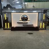 户外不锈钢流水背景墙景观园林花园水幕墙假山影壁墙别墅屏风定制