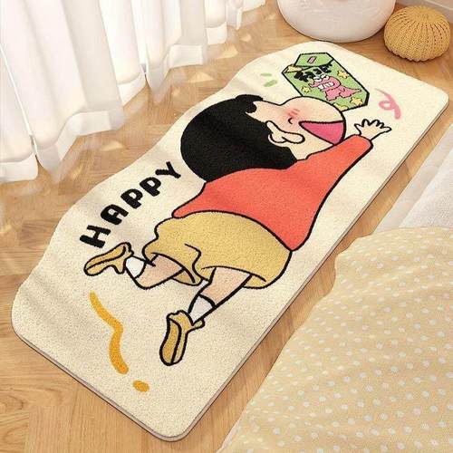 卧室床边卡通地板垫地毯家庭沙发条垫榻榻米海湾窗毛绒垫蜡笔小新