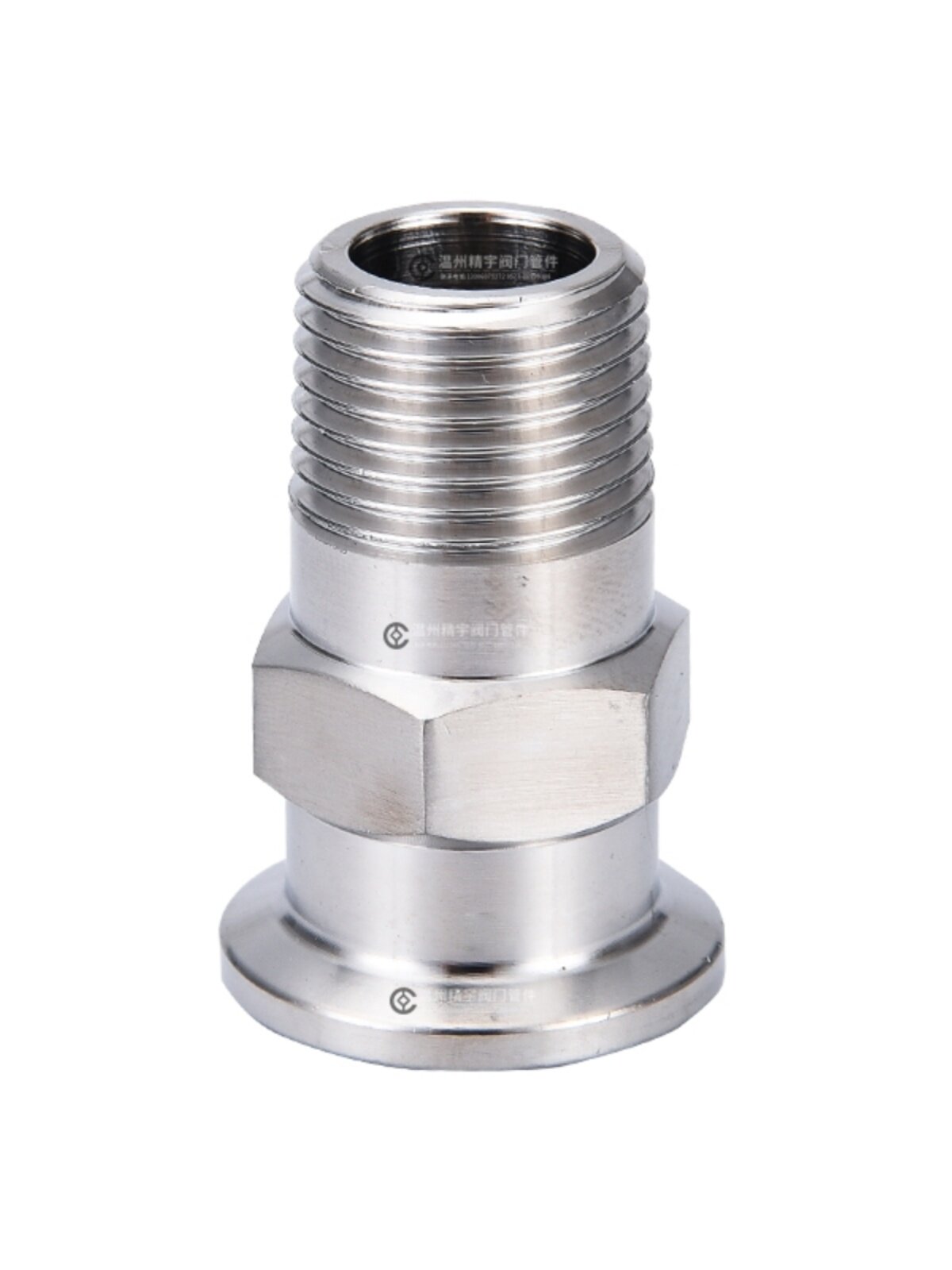 r304不锈钢真空快装外丝接头六角卡盘外螺纹丝扣端头管接g螺纹k