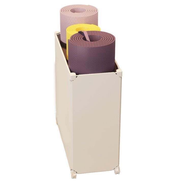 瑜伽垫收纳架运动器材健身折叠篮泡沫滚轴布艺带轮家用夹缝置放筐