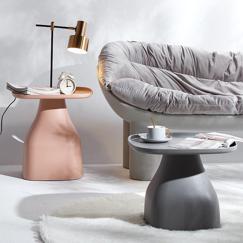 北欧小户型塑料茶几创意极简轻奢现代简约茶台客厅家用圆形小茶桌