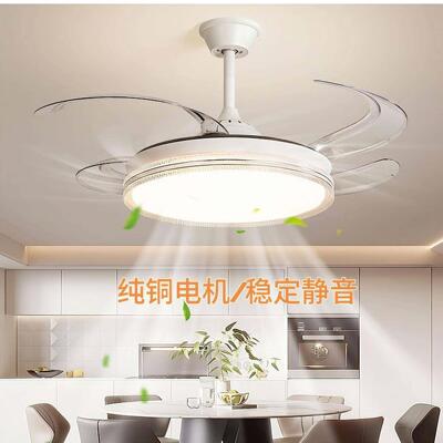 餐厅风灯隐形山风扇扇简风客厅餐厅卧室吊扇644灯扇灯中灯具风极