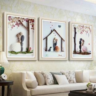 2025新款5d贴钻十字绣情侣系列爱情浪漫钻石画客厅卧室三联画满钻