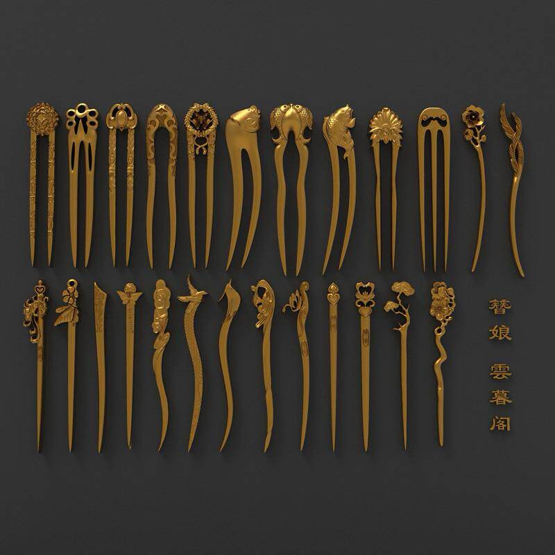 BJD娃娃专用发簪硅胶模具单个发簪尺寸2.4cm