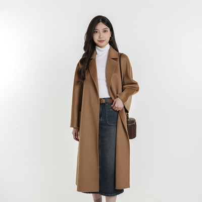 帕特纳双面羊毛大衣女装2025冬季新款高级感气质上衣驼绒呢子外套