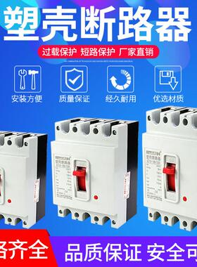 塑壳断路器DZ10-100/330 三相 三线380V100A 空气开关银点断路器