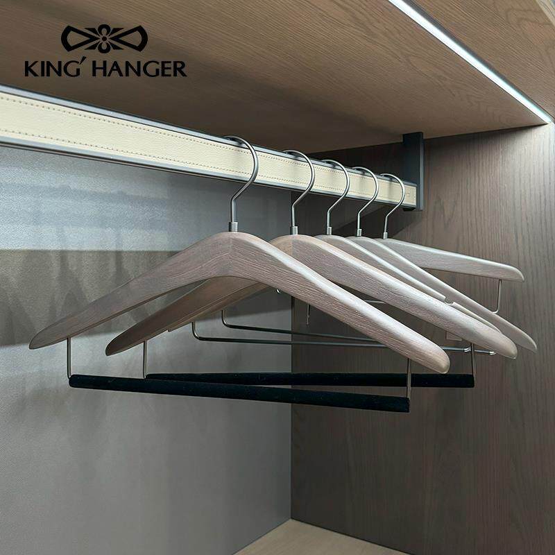 金领结高端黑胡桃实木衣架高级衣柜衣帽间专用衣挂无痕木质衣撑