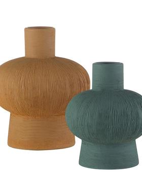 北欧现代简约莫兰迪陶瓷花瓶摆设样板房家居客厅插花软装饰品摆件