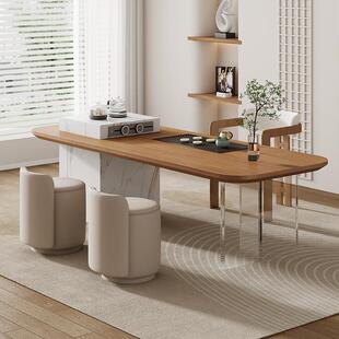 阳台小型茶桌椅组合2025新款轻奢高端实木泡茶桌一体套装茶台茶几