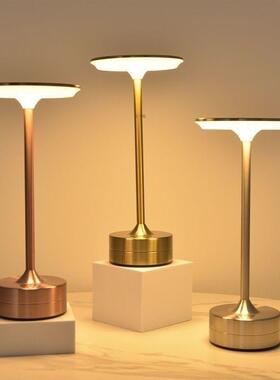 超长续航北欧风LED飞碟触摸充电台灯多色可调餐厅酒吧桌面氛围灯