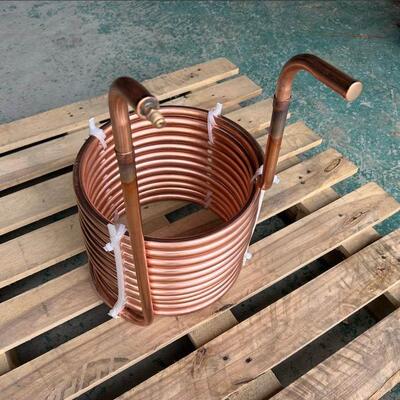 工业冷水机制冷铜盘管蒸发器紫铜传换热器水箱散冷器3P5P10P-60HP