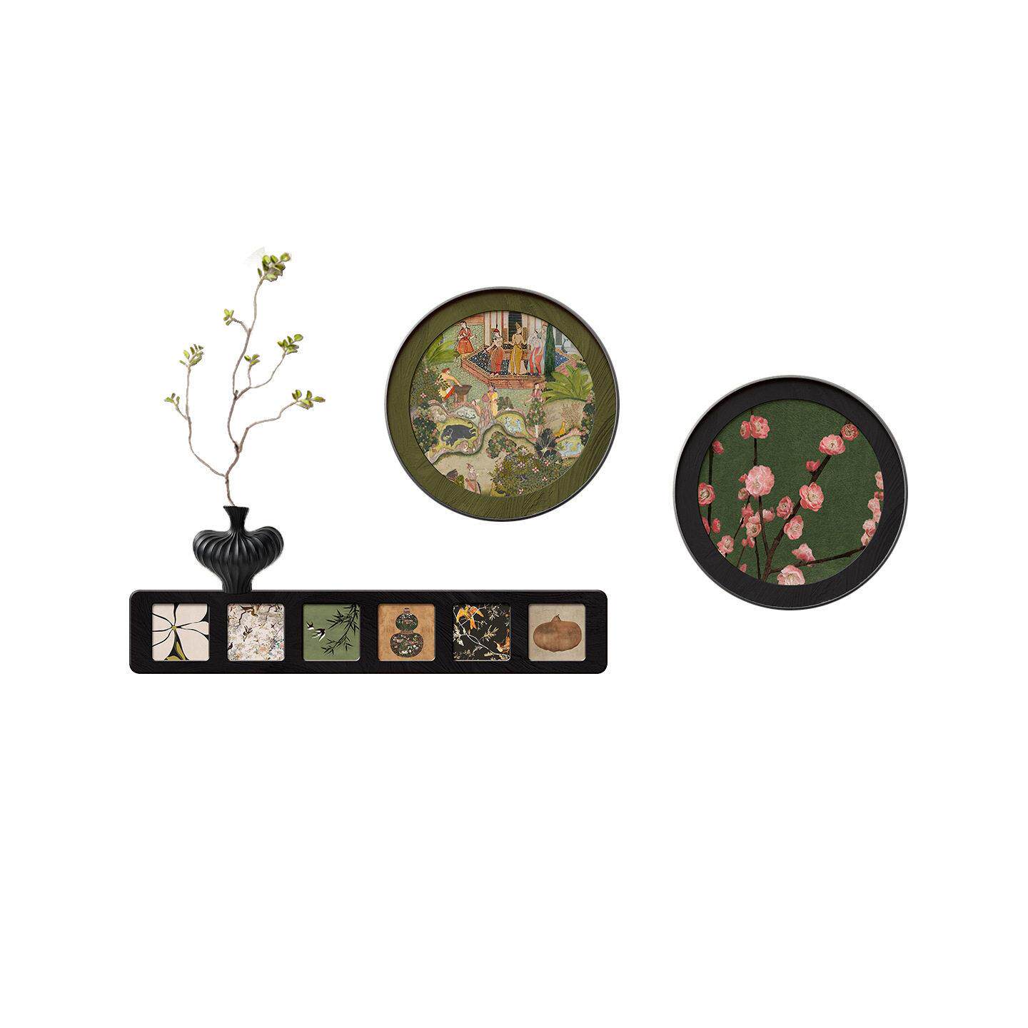 中古风入户玄关装饰画小众艺术沙发背景墙挂画级感餐厅组合画