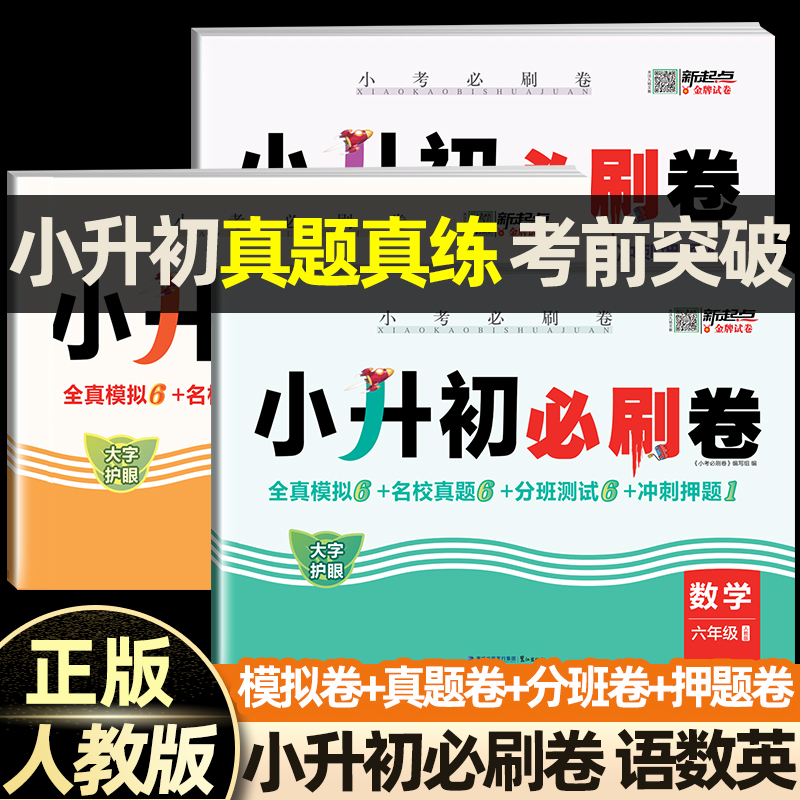 2025小升初真题卷必刷卷语文数学英语人教版通用版试卷小学毕业升学分班总复习资料六年级下册测试卷全套练习册名校模拟期末卷子