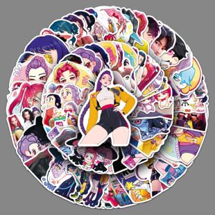 100张KPOP猎魔女团贴纸Demon Hunters动画电影防水装饰保温杯贴纸