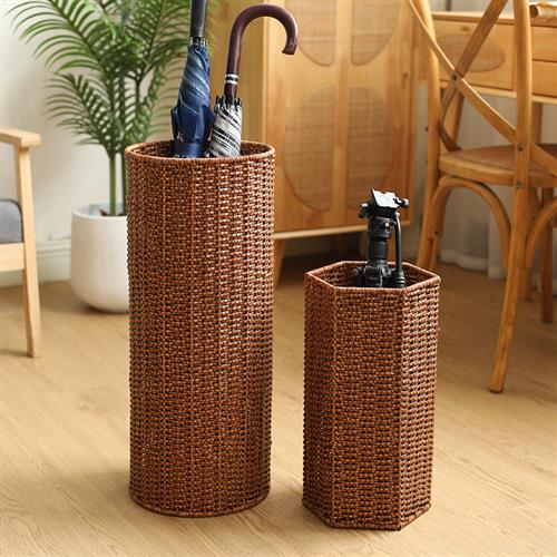 KENS仿藤编伞桶民宿咖啡馆家用门口落地雨伞收纳架复古日式雨伞桶