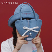 GRAFFETTA 人气设计师原创牛仔贝壳手拎小包新款 独特可爱丹宁风