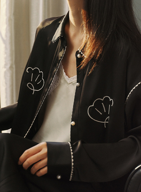 GRAFFETTA 明星同款贝壳刺绣松弛感衬衫长款短款套装 官方正品