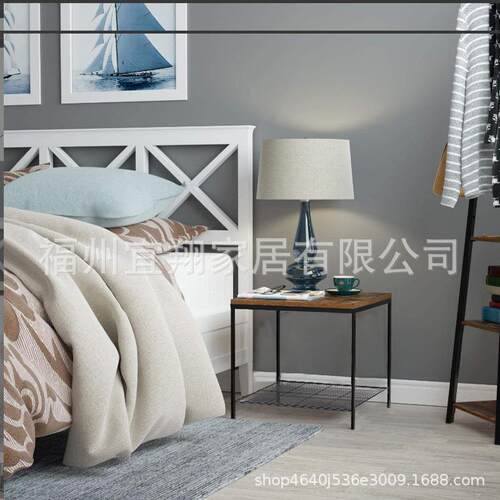 茶几简约家用loft铁艺轻奢沙发边几创意茶桌小方桌子实木边桌