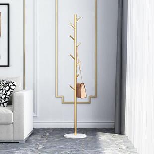 落地衣架杆结实轻奢高级小型带镜子一体卧室上下双层简易结实家用