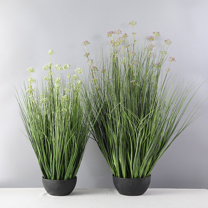 仿真花绿植盆栽韭菜花室内装饰假花盆景摆件假树假绿植洋葱草批发