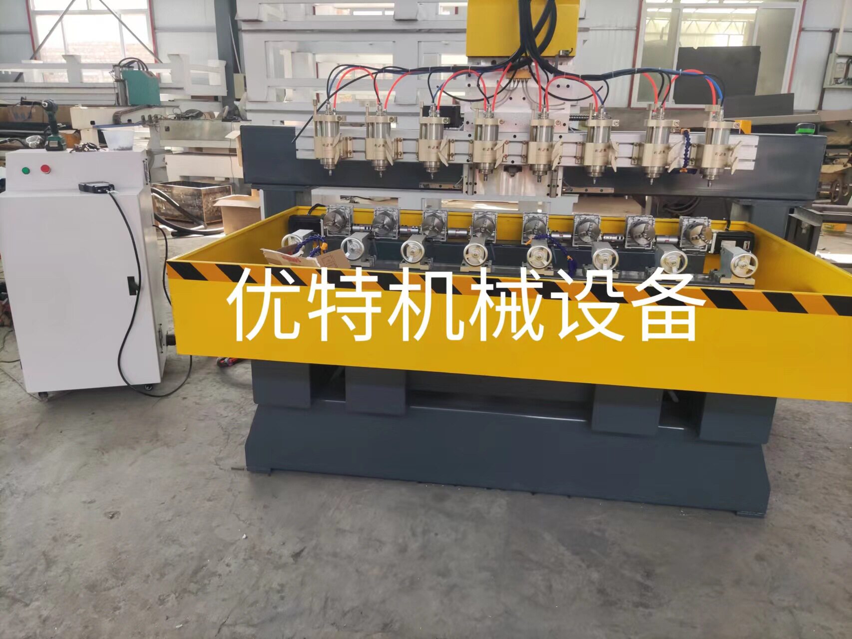 电脑数控陶瓷钻孔切割机石材雕花刻字机十头木梳雕刻机四轴雕刻机