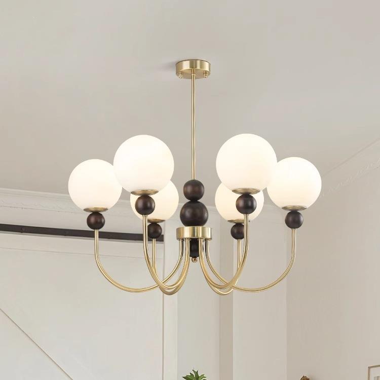 法式中古风吊灯美式复古魔豆客厅灯新中式餐厅书房主卧室房间灯具