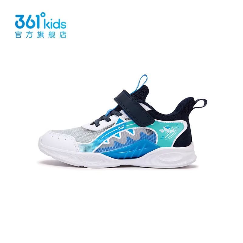 361°男童轻便运动鞋魔术贴2025年夏季新品网面小童透气跑步鞋