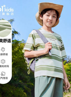 361°童装男童休闲风条纹短袖T恤