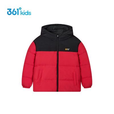 361度童装官方正品男童2025秋冬款防寒保暖长袖外套连帽羽绒服