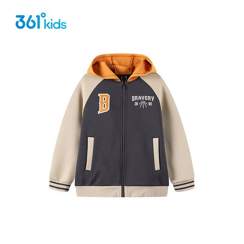 361&deg;男童针织外套连帽新品2025春秋季上衣儿童开襟卫衣K52511605