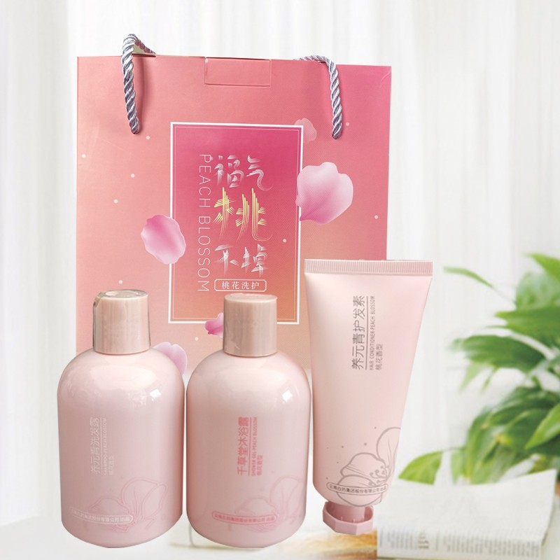 云南白药粉福桃花洗护套装洗发水沐浴露