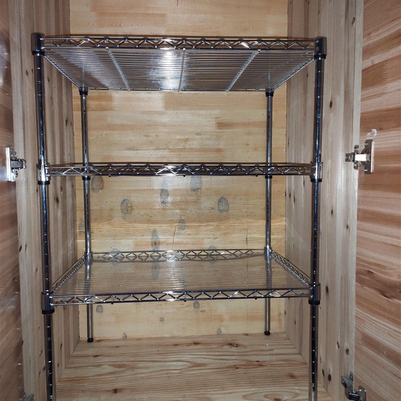 橱柜隔层衣柜分层架三层层架不锈钢色微波炉架金属阳台储物架花架