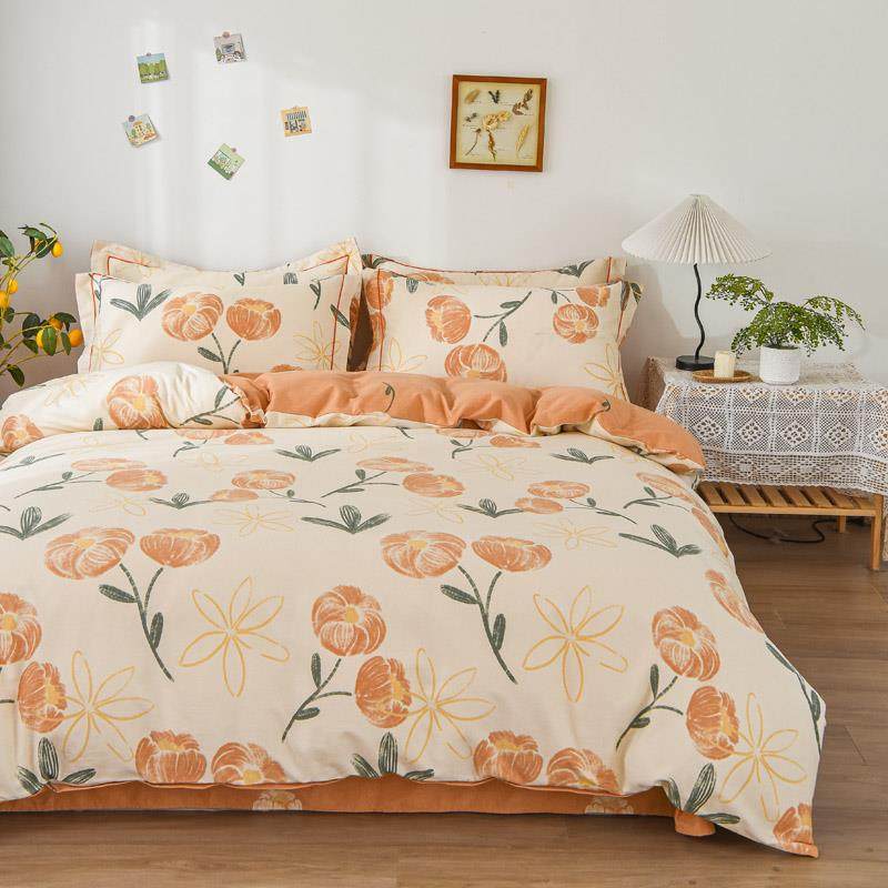 定做全棉加厚磨毛床单床笠被套四件套2*2.2*2.3*2.4*2.5加大2.487