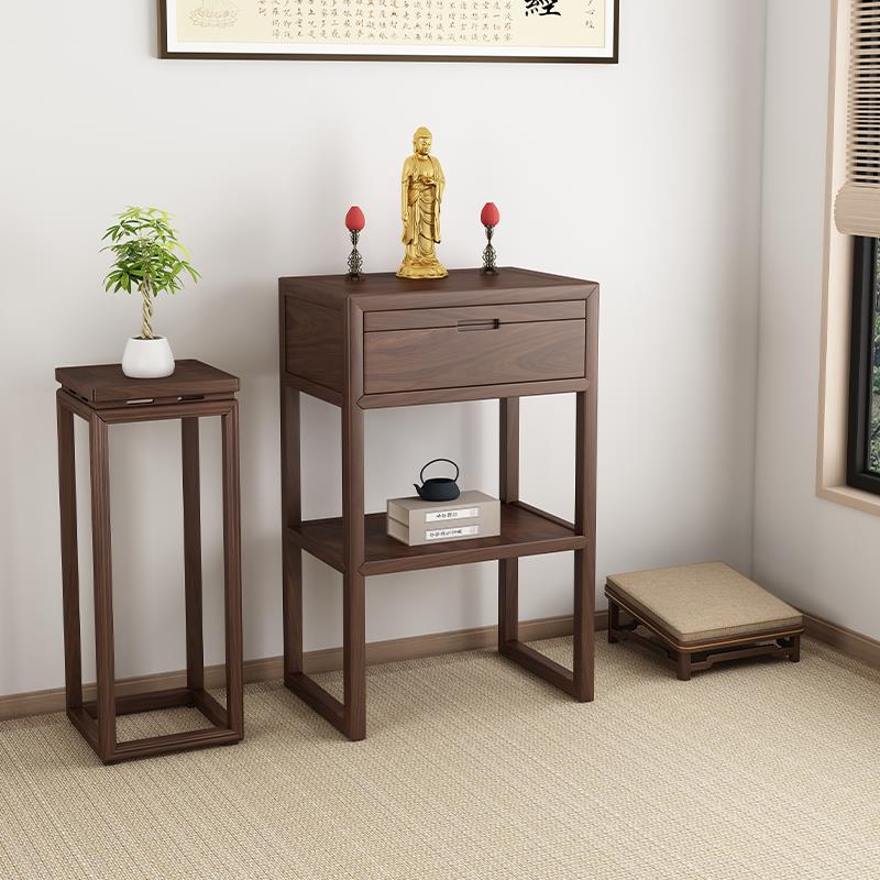 黑胡桃木家用供桌香案佛龛佛台实木贡台桌客厅香火桌佛桌财神神桌