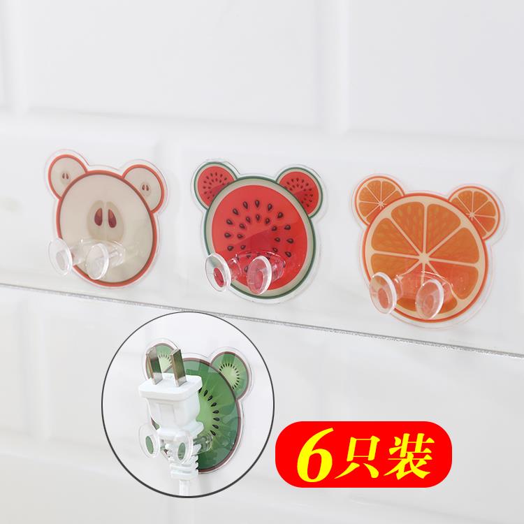 创意电源插头挂钩厨房电线粘贴式壁挂收纳免打孔强力插座无痕粘钩