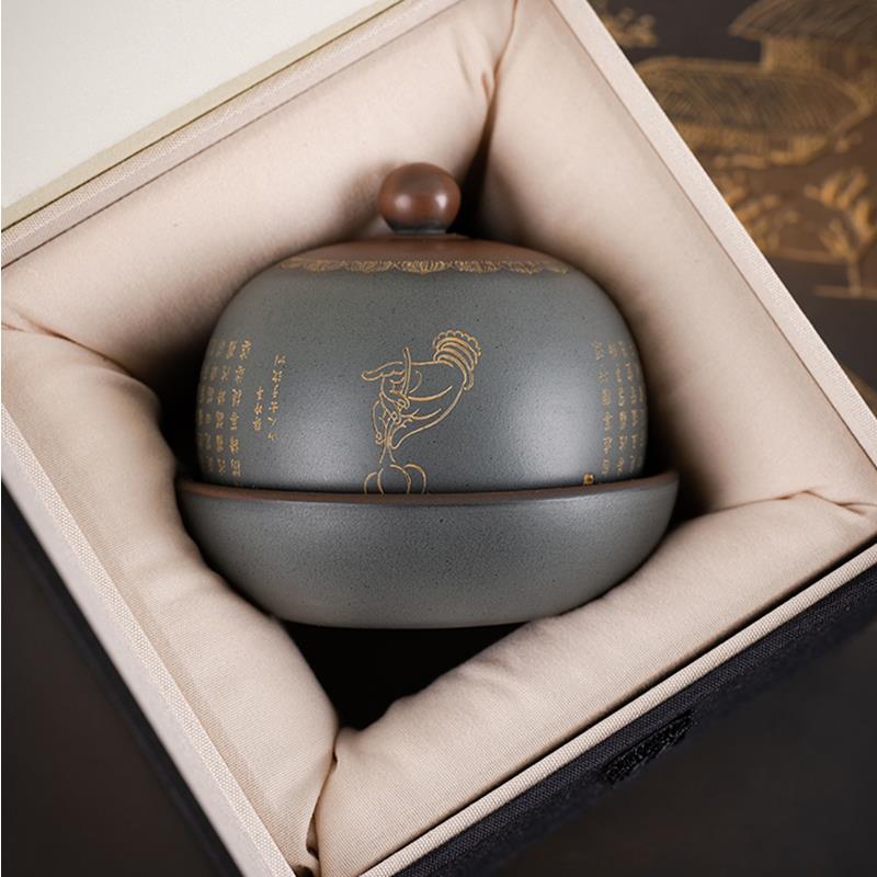 钦州坭兴陶铃铛杯品茗杯主人心经茶杯送礼单个专用杯中式高档茶具