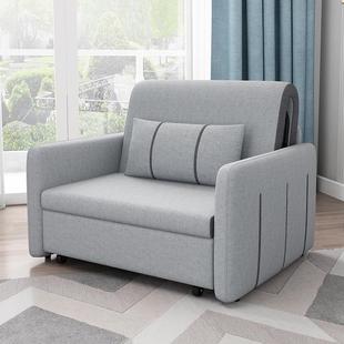 棉麻沙发床可折叠两用1米1.2小户型阳台多功能伸缩床单人双人坐卧