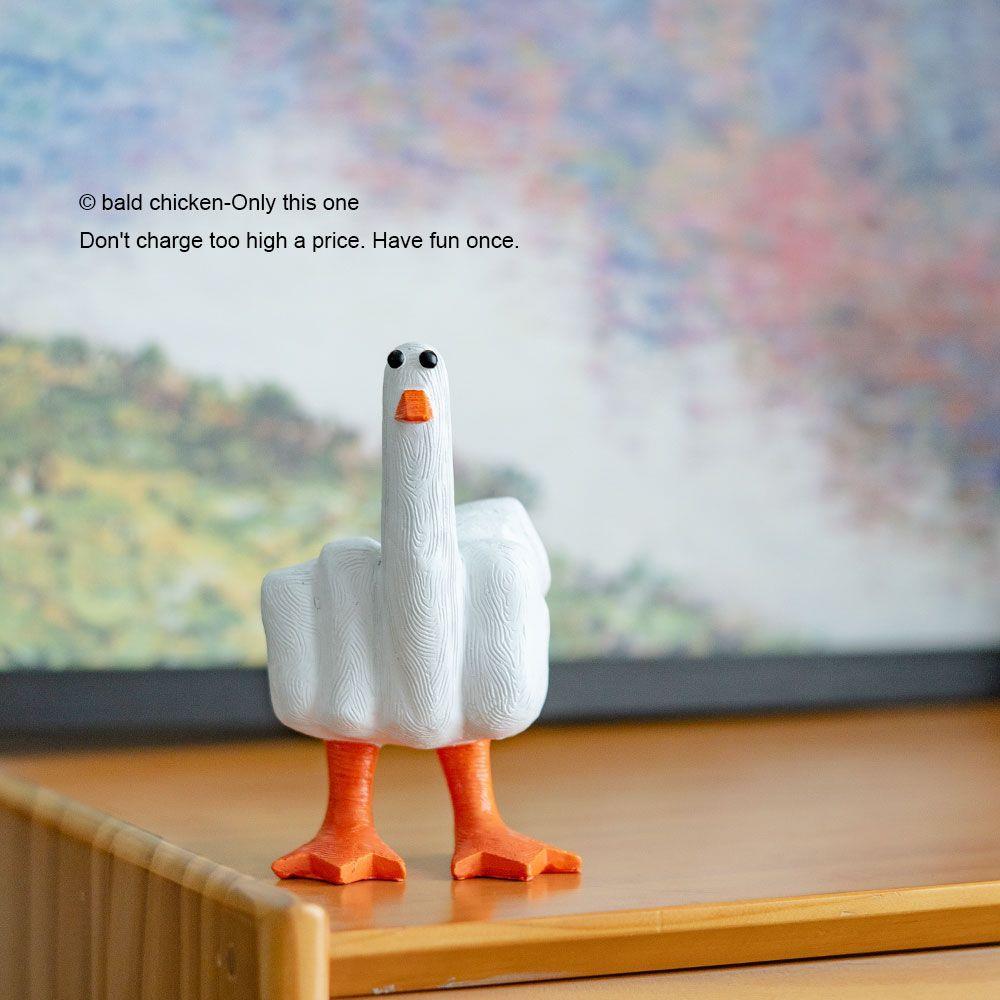 秃鸡!DuckYou!给朋友送一个中指鸭创意小礼物桌面装饰品摆件