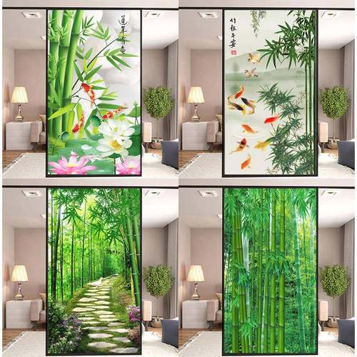 定制竹林玻璃贴纸窗户阳台防晒浴室防窥视卫生间玻璃门防走光贴膜